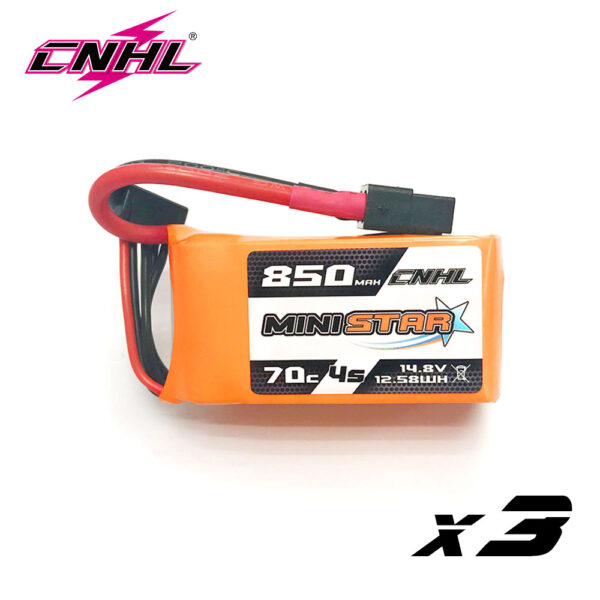 3PCS CNHL 4S 14.8V Lipo Battery 650mAh 850mAh 70C MiniStar With XT30 XT60 Plug For RC FPV Racing Drone Mini Quadcopter Airplane