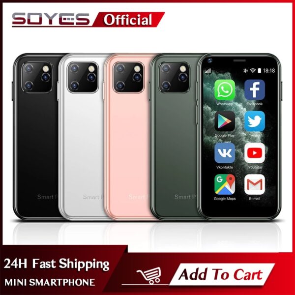 SOYES XS11 Super Mini Smartphone Android 1GB RAM 8GB ROM 2.5'' Quad Core Google Play Store 3G Cute Small Celular Mobile Phone