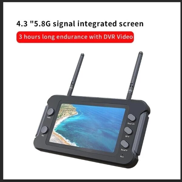 SoloGood 5.8G FPV Monitor with DVR 40CH 4.3 Inch LCD Display 16:9 NTSC/PAL Auto Search Video Recording RC FPV Multicopter